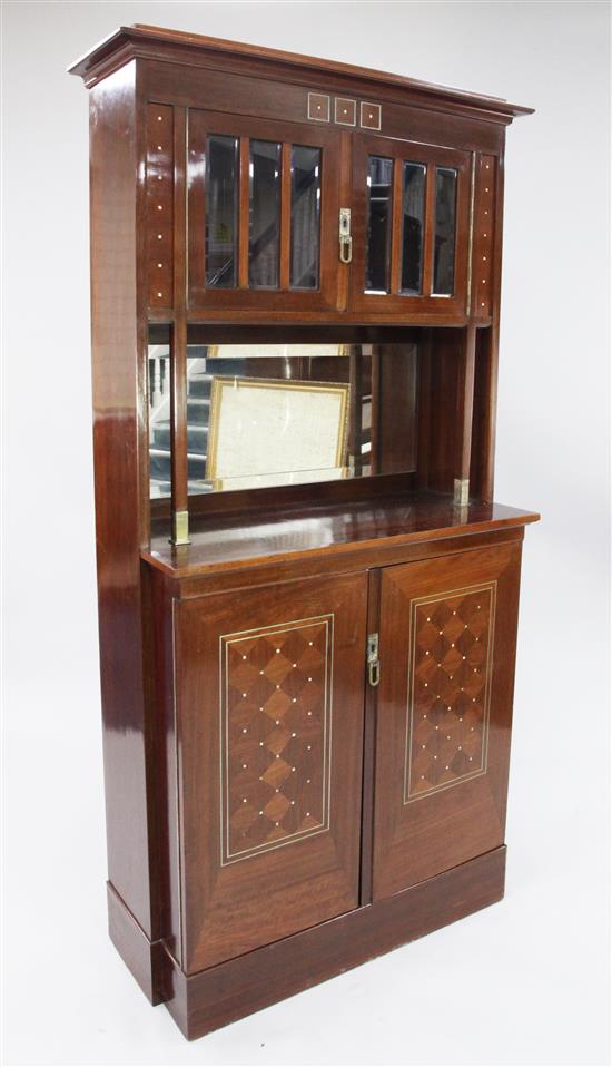 An Austrian Secessionist mahogany side cabinet, in the manner of Josef Hoffman, 6ft 2in. x 3ft 2.5in. x 1ft 3.5in.